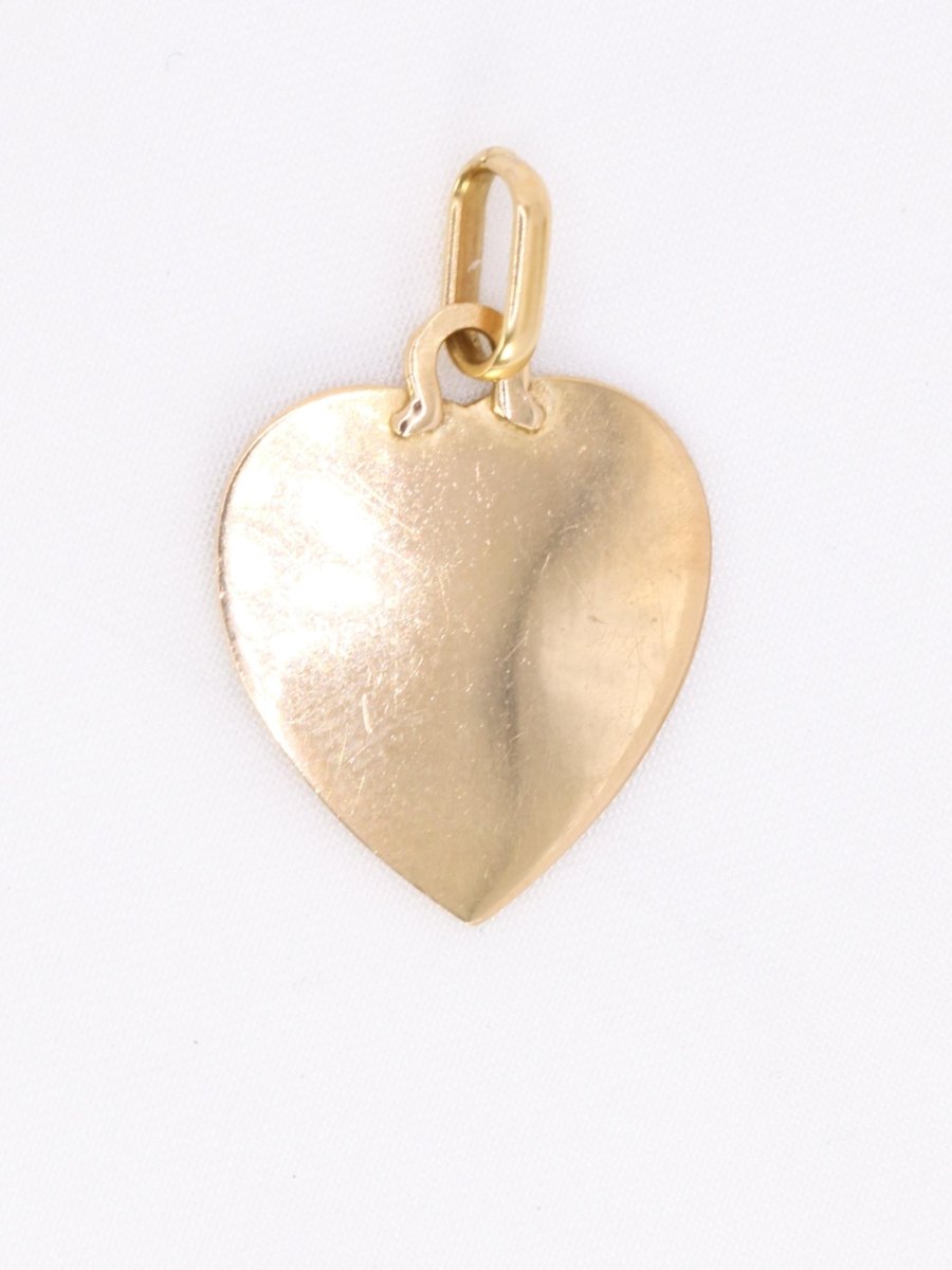 Médaille amour AUGIS coeur Plus qu'hier moins que demain or jaune rubis - Castafiore