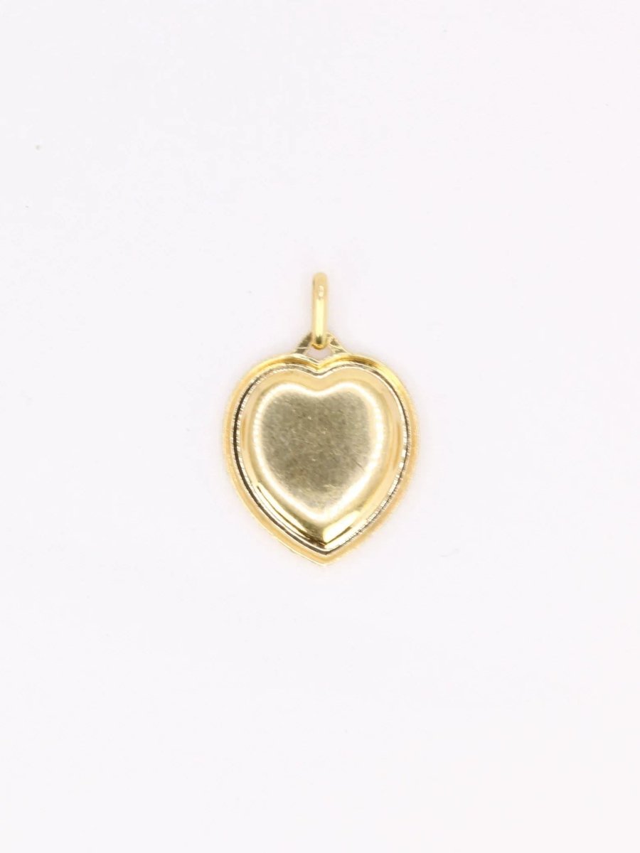 Médaille amour AUGIS coeur strié plus qu'hier moins que demain or jaune diamant rubis - Castafiore