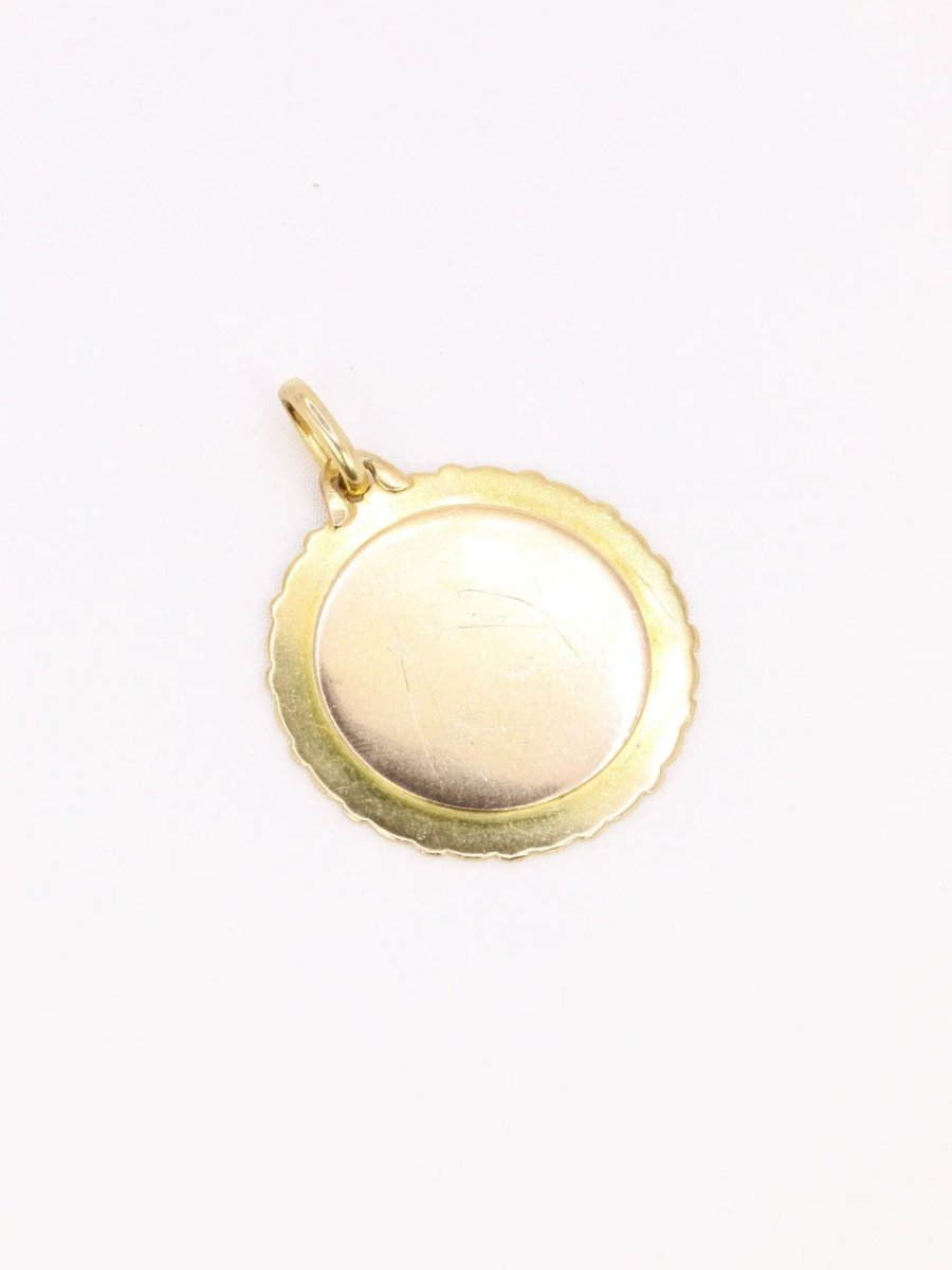 Médaille amour Augis Jumbo Plus qu'hier moins que demain or jaune diamant rubis - Castafiore