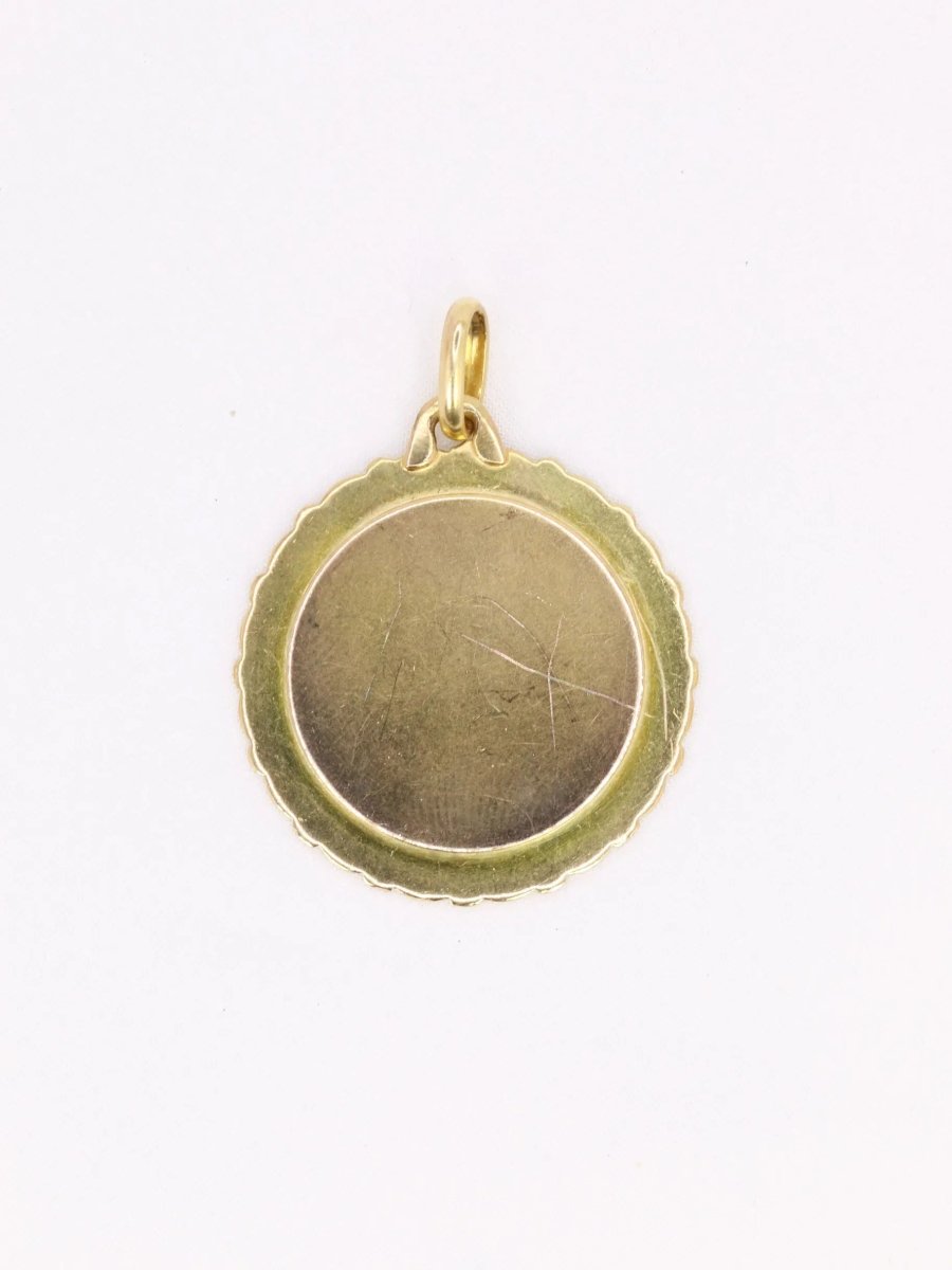 Médaille amour Augis Jumbo Plus qu'hier moins que demain or jaune diamant rubis - Castafiore