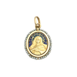 Médaille Art Nouveau Vierge Marie en or - Castafiore