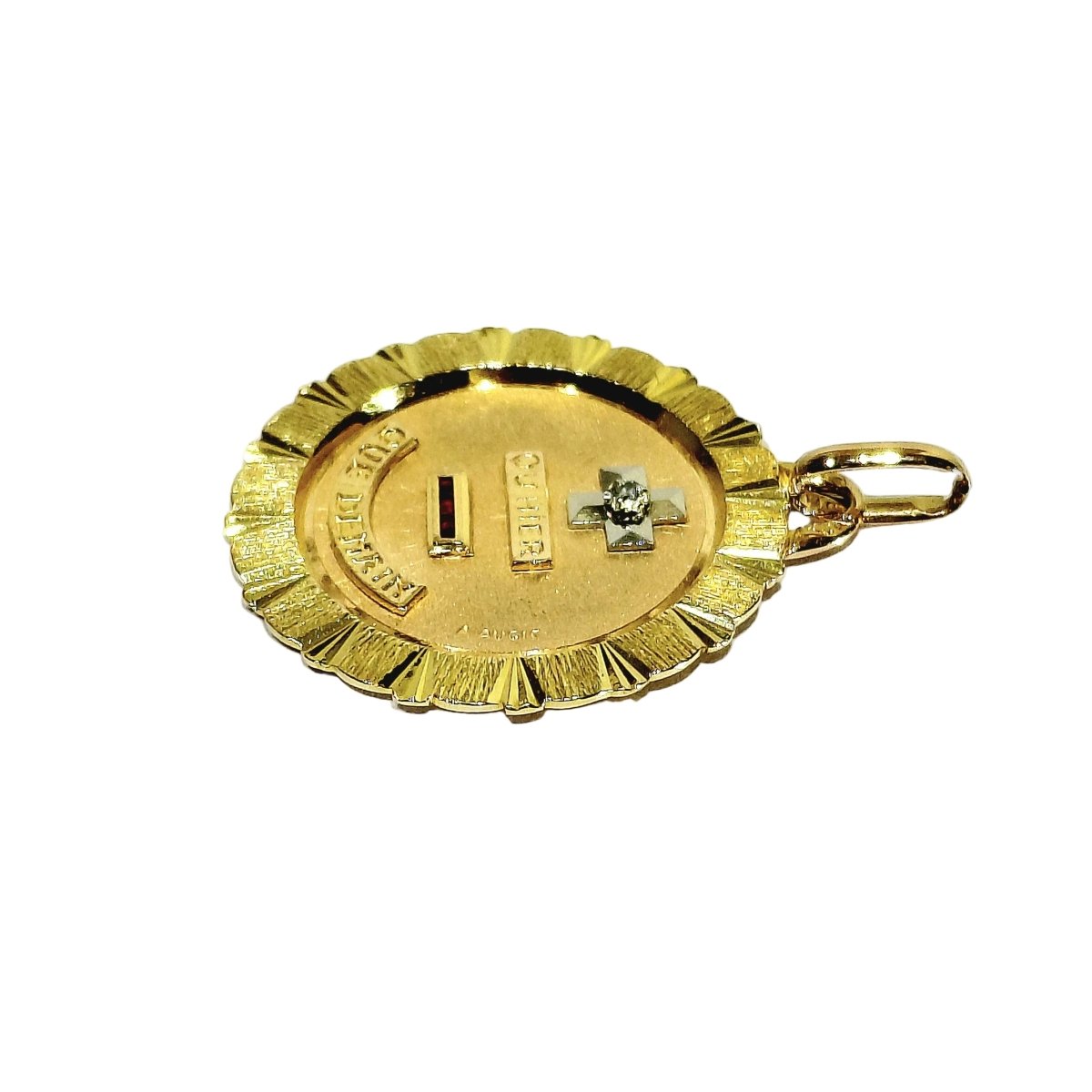 Médaille AUGIS en or jaune, or rose, rubis et diamant - Castafiore