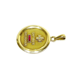 Médaille AUGIS en or jaune, rubis et diamant - Castafiore