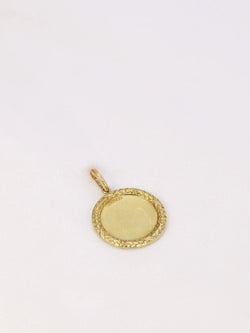 Médaille Augis ronde couronne de laurier Plus qu’hier moins que demain or jaune diamant rubis - Castafiore