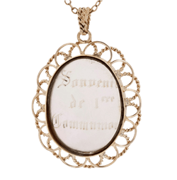 Médaille en or rose et nacre - Castafiore