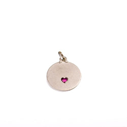 Médaille "Il bat pour toi" cœur rubis et or blanc - Castafiore
