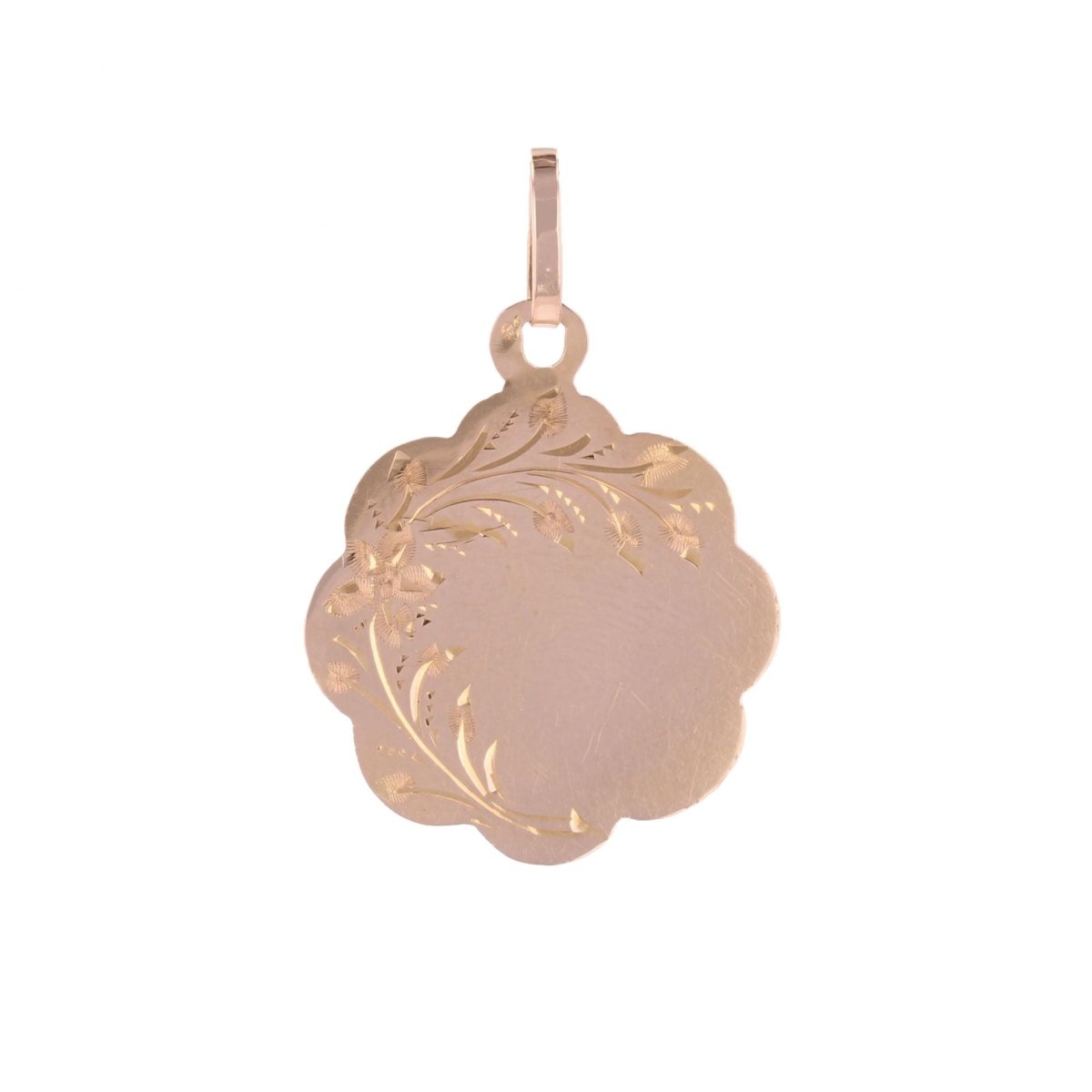 Médaille or rose polylobée ancienne - Castafiore