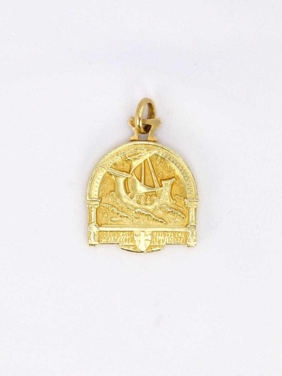 Médaille Saint - Georges terrassant le dragon or jaune - Castafiore