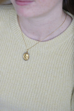 Médaille Vierge or et perles fines - Castafiore