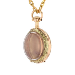 Médaillon en or rose, or vert et diamants - Castafiore