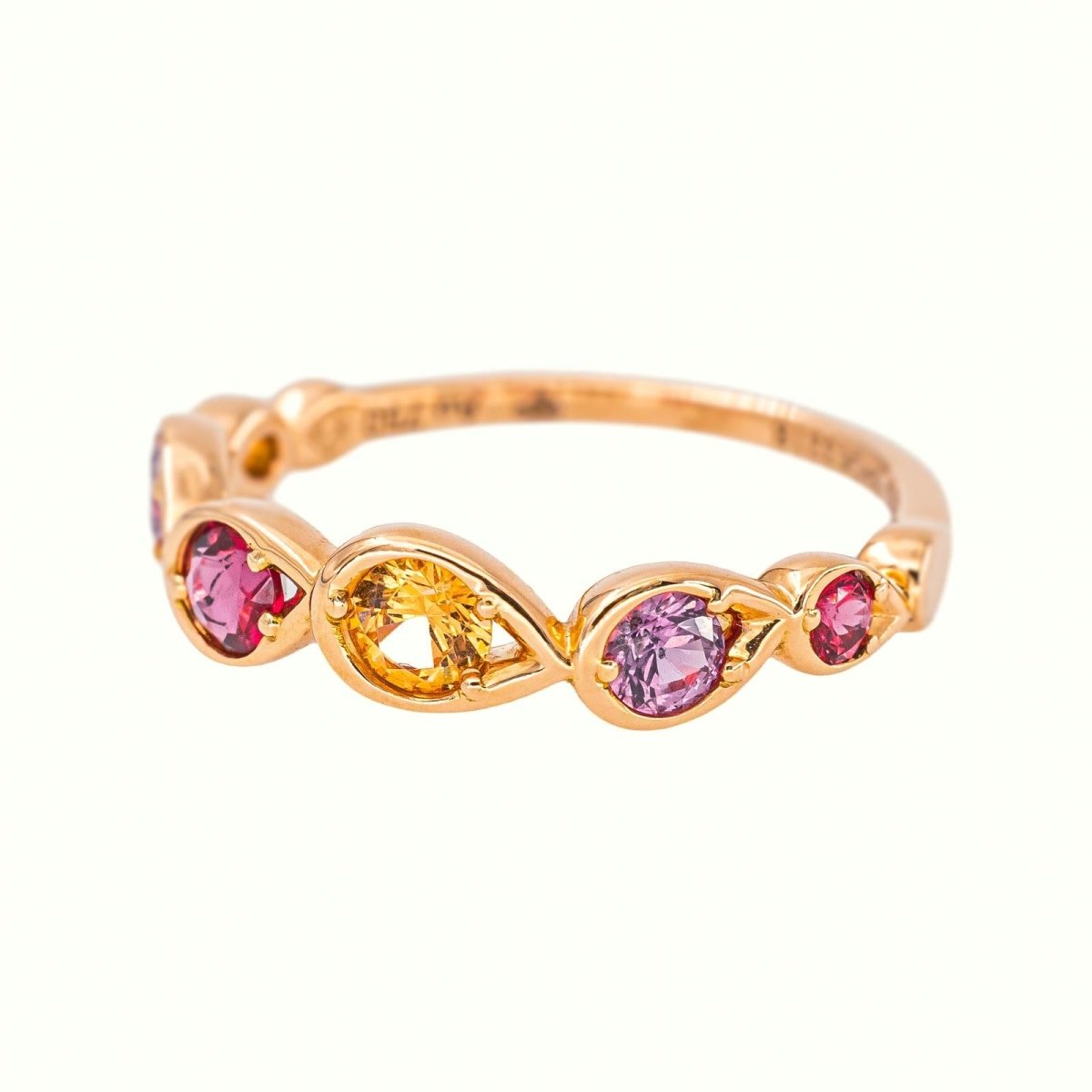 Mellerio Bague Anneau Indra Rose Or rose Saphir - Castafiore
