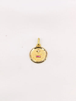 Mini Médaille amour Augis Plus qu'hier moins que demain or jaune diamant rubis - Castafiore