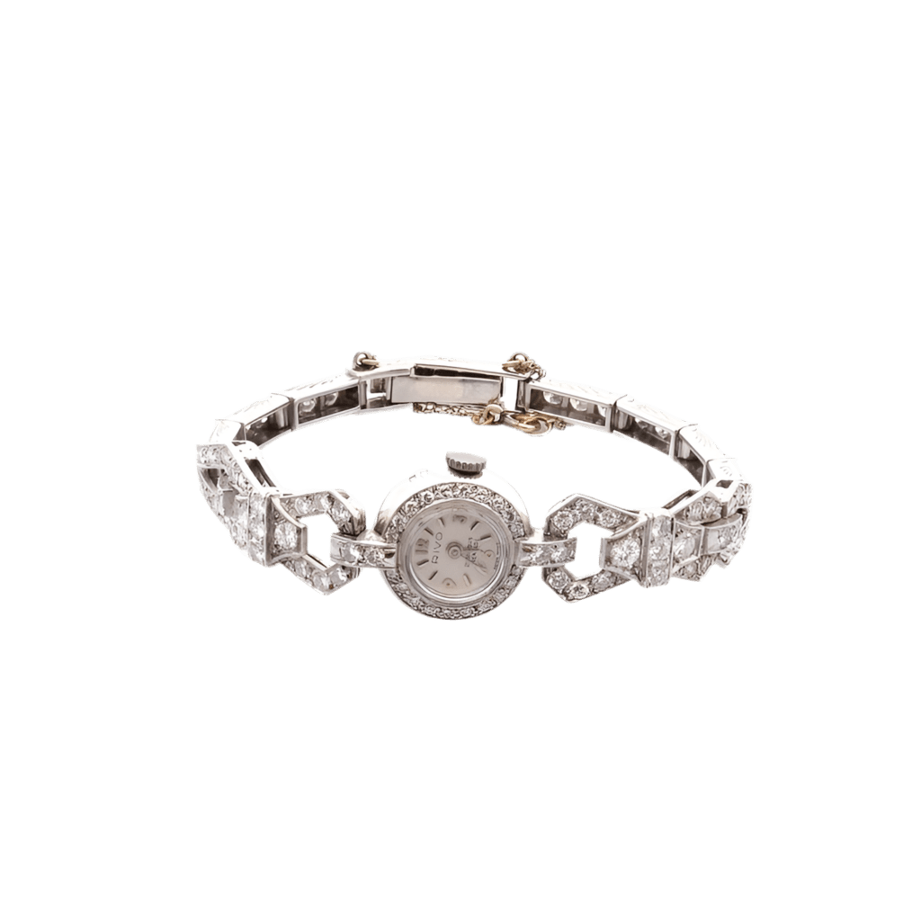Montre Art Déco en or blanc et diamants - Castafiore