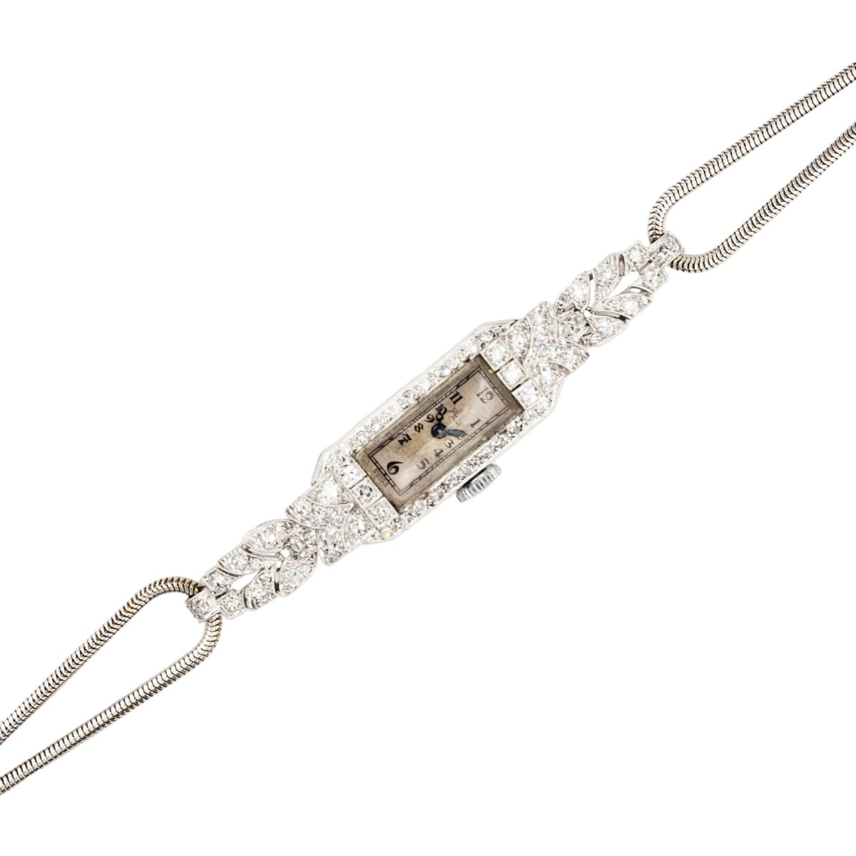 Montre Art Déco en platine et diamants - Castafiore