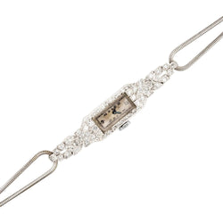 Montre Art Déco en platine et diamants - Castafiore