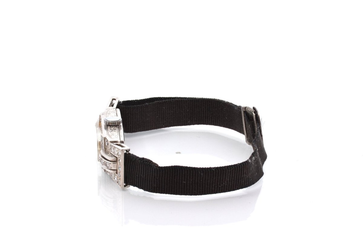 Montre art déco en platine et diamants - Castafiore