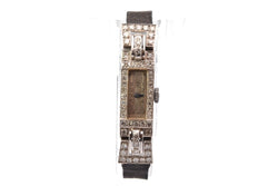Montre art déco en platine et diamants - Castafiore