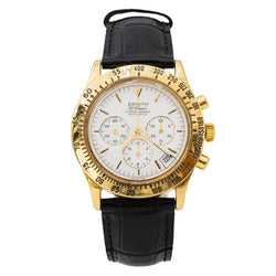 Montre Automatique ZENITH "El Primero" en or jaune et cuir - Castafiore