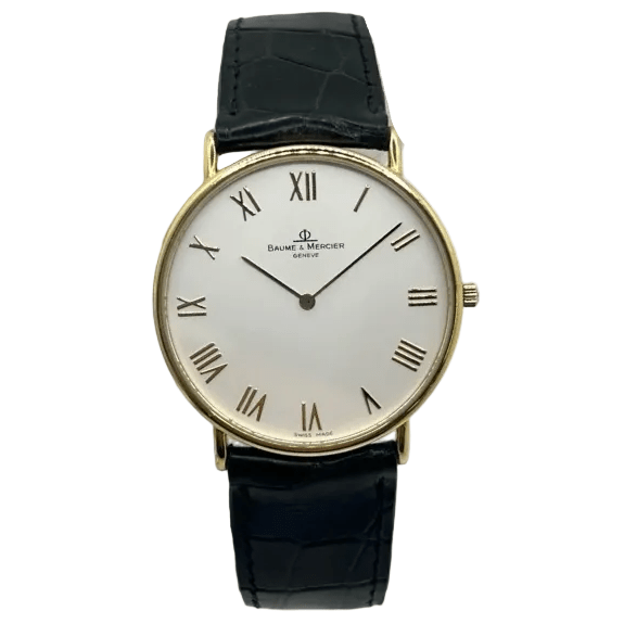 Montre BAUME & MERCIER "Classima" en or jaune, acier et cuir - Castafiore