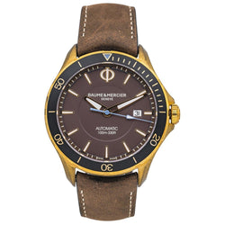 Montre BAUME & MERCIER "Clifton Club" en bronze et cuir - Castafiore