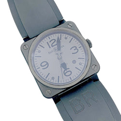 Montre BELL & ROSS "BR 03 Phantom" en céramique noire et caoutchouc - Castafiore