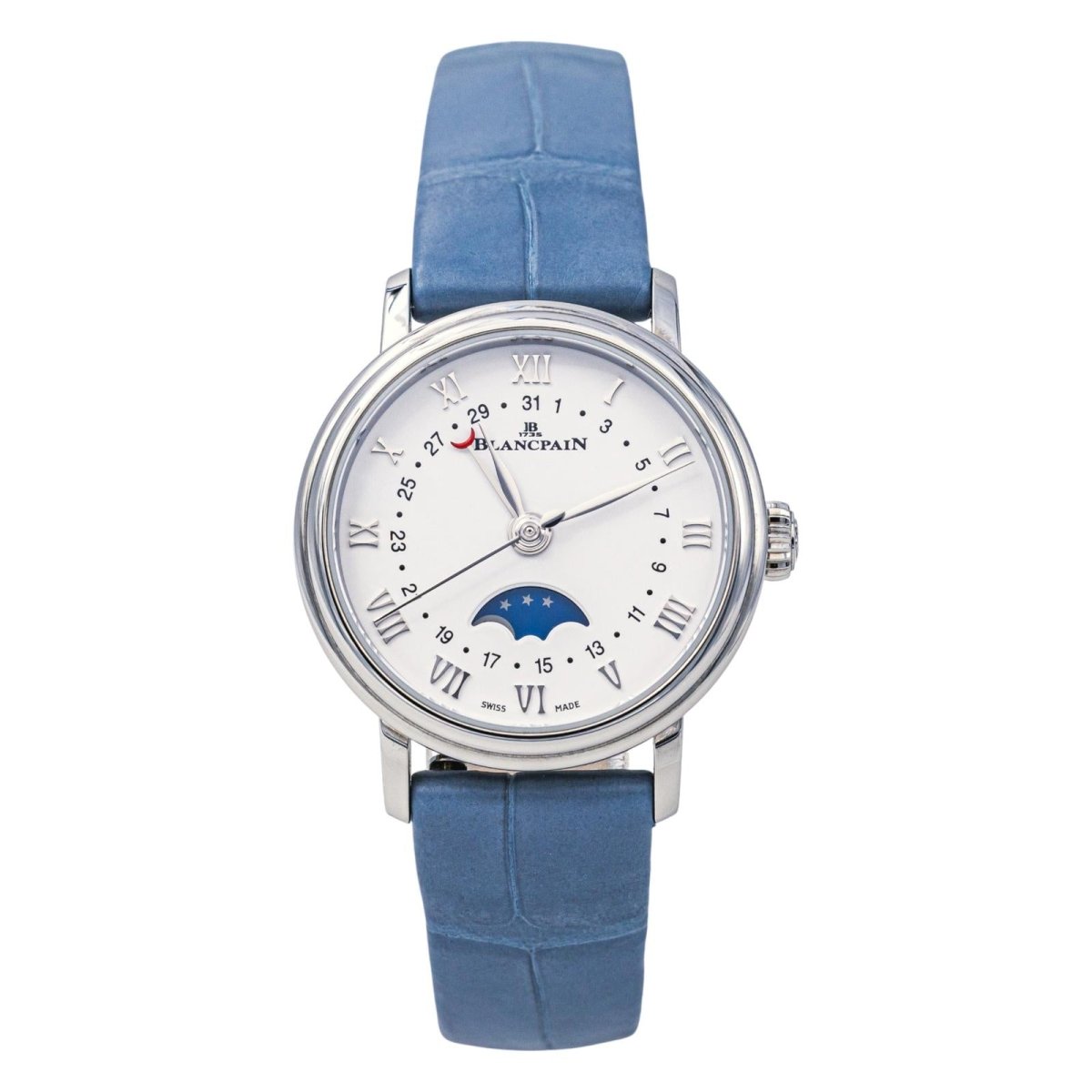 Montre BLANCPAIN "Villeret" en acier, saphir et cuir - Castafiore