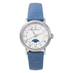 Montre BLANCPAIN "Villeret" en acier, saphir et cuir - Castafiore