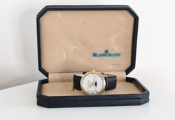 Montre BLANCPAIN "Villeret" en or jaune, acier et cuir - Castafiore