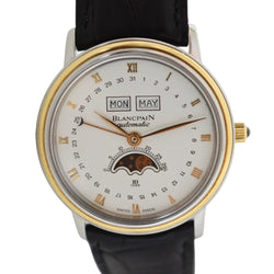 Montre BLANCPAIN "Villeret" en or jaune, acier et cuir - Castafiore