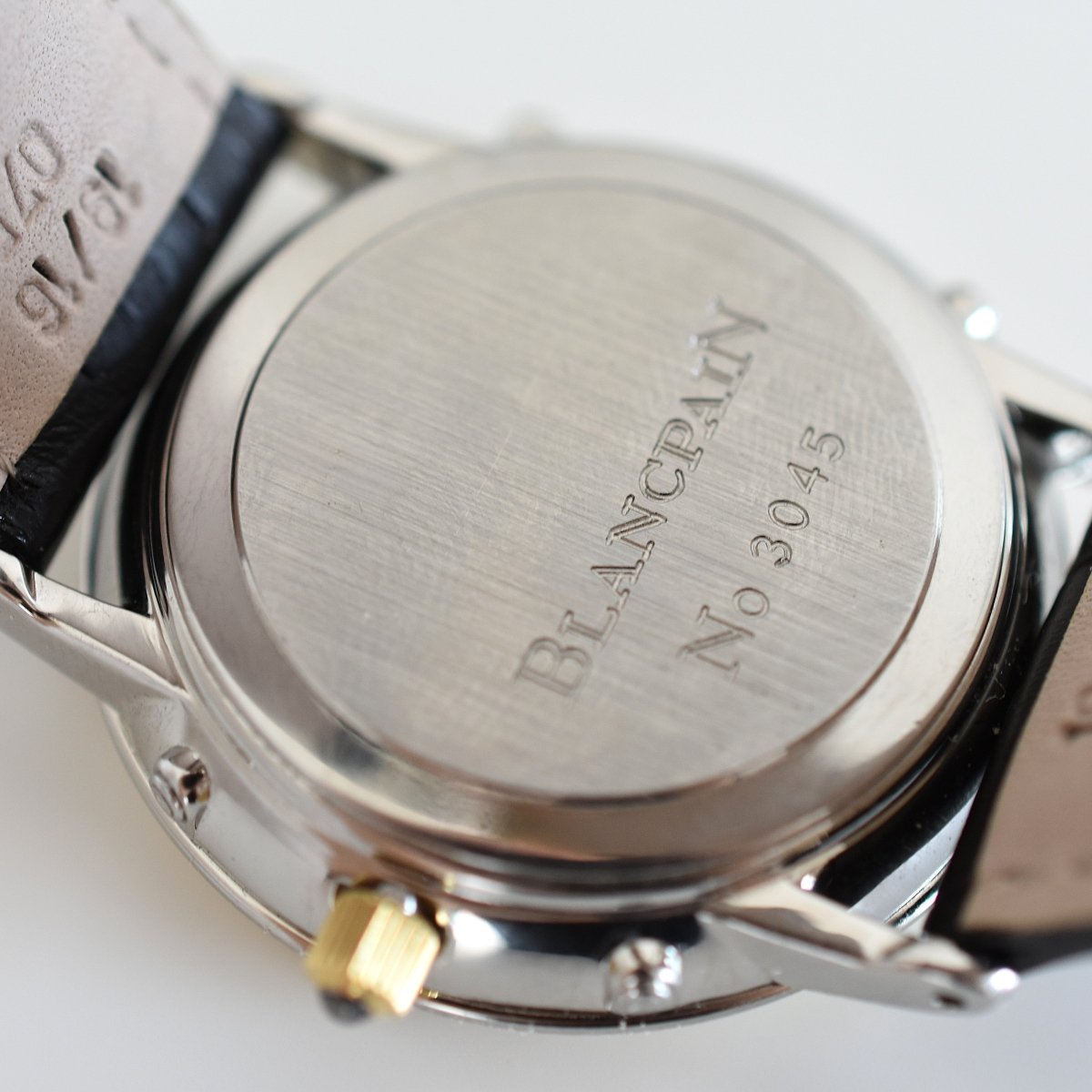 Montre BLANCPAIN "Villeret" en or jaune, acier et cuir - Castafiore