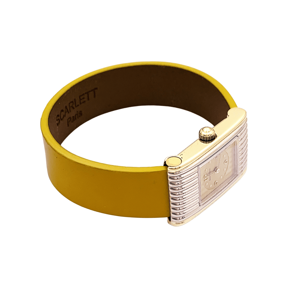 Montre BOUCHERON "Reflet" en or jaune, acier et cuir - Castafiore