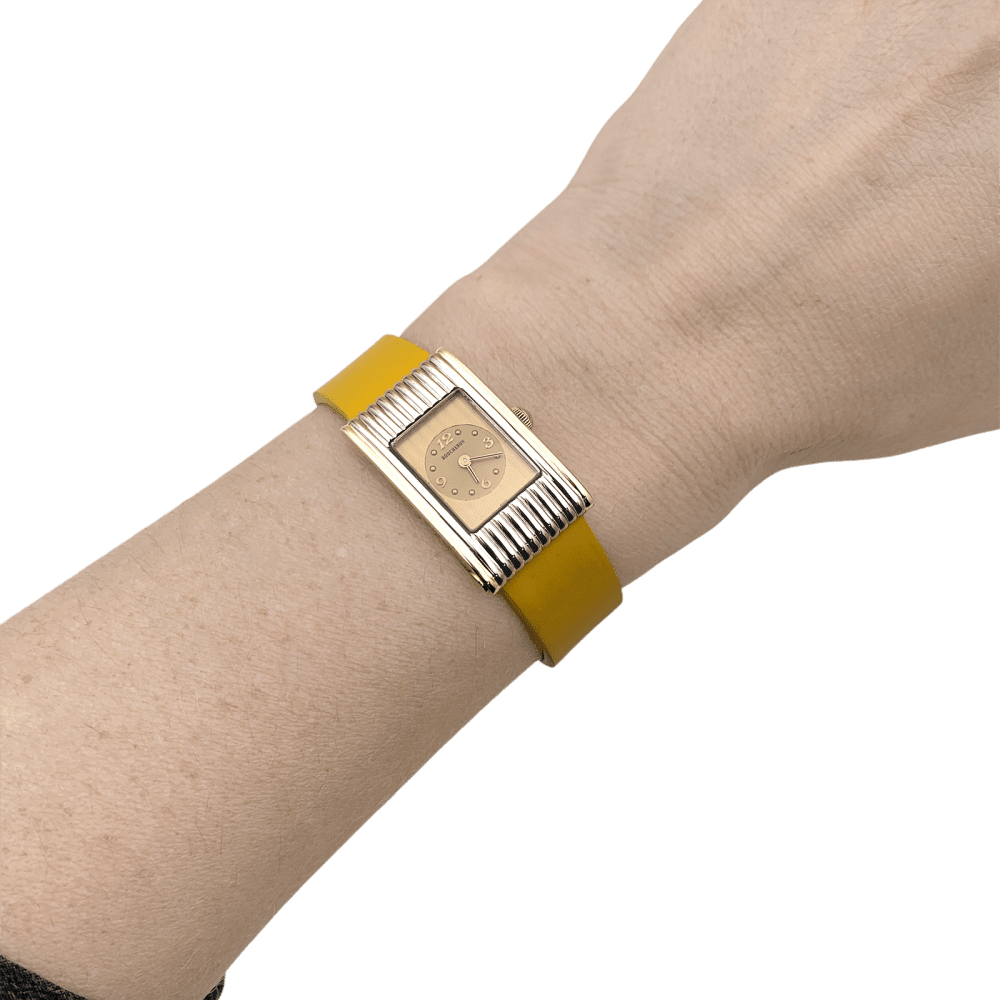 Montre BOUCHERON "Reflet" en or jaune, acier et cuir - Castafiore