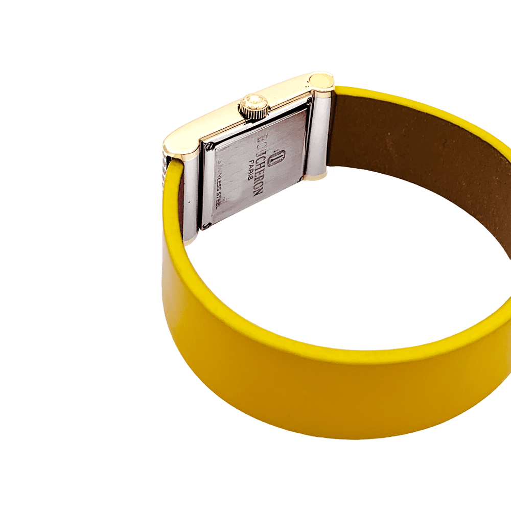 Montre BOUCHERON "Reflet" en or jaune, acier et cuir - Castafiore