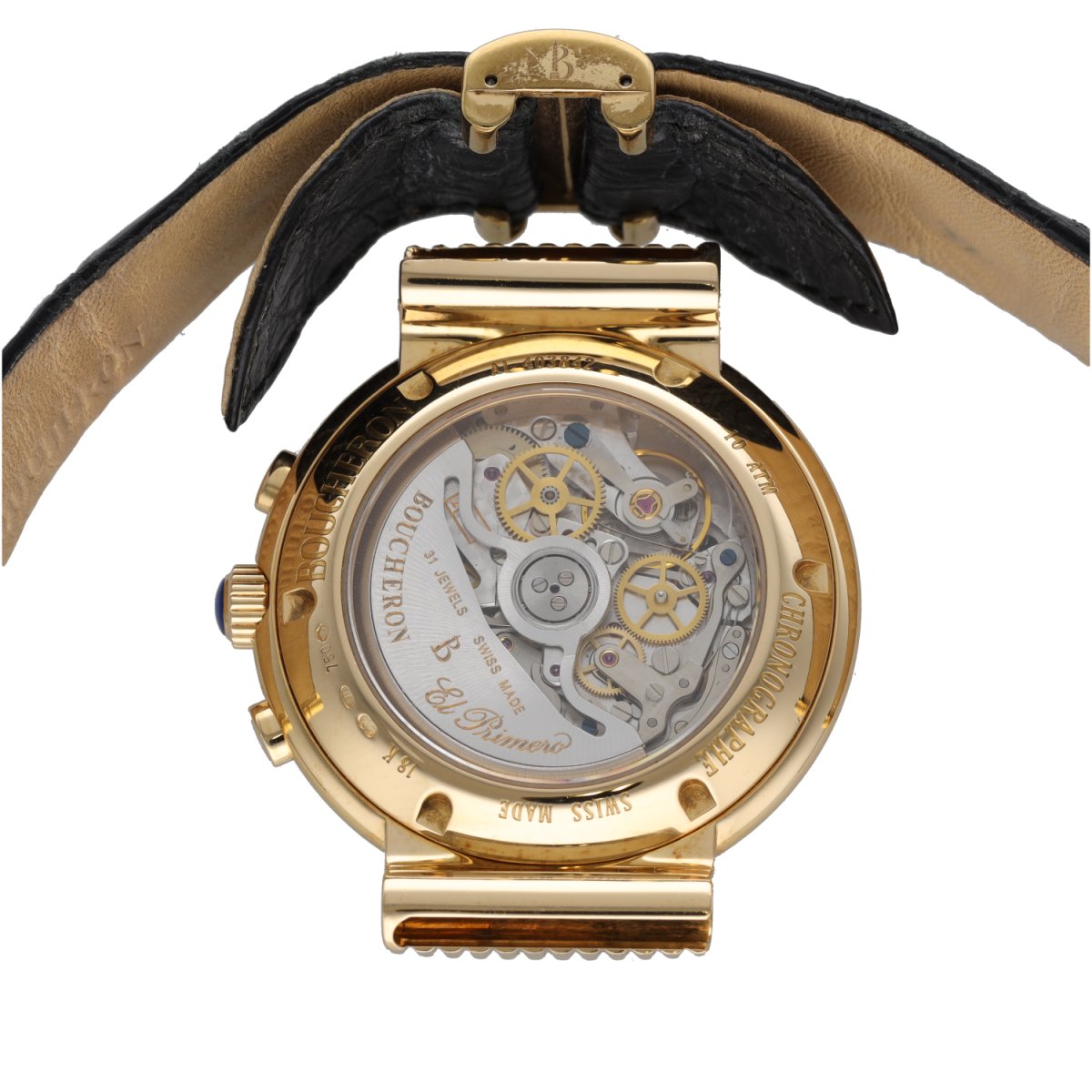 Montre BOUCHERON "Solis" en or jaune et cuir - Castafiore