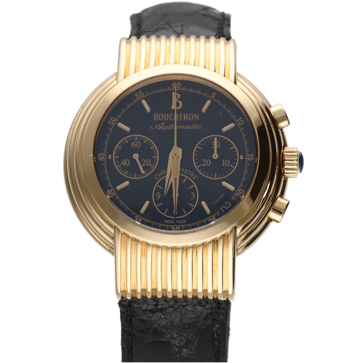 Montre BOUCHERON "Solis" en or jaune et cuir - Castafiore