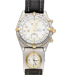 Montre BREITLING "Chronomat" en or jaune, acier et cuir - Castafiore