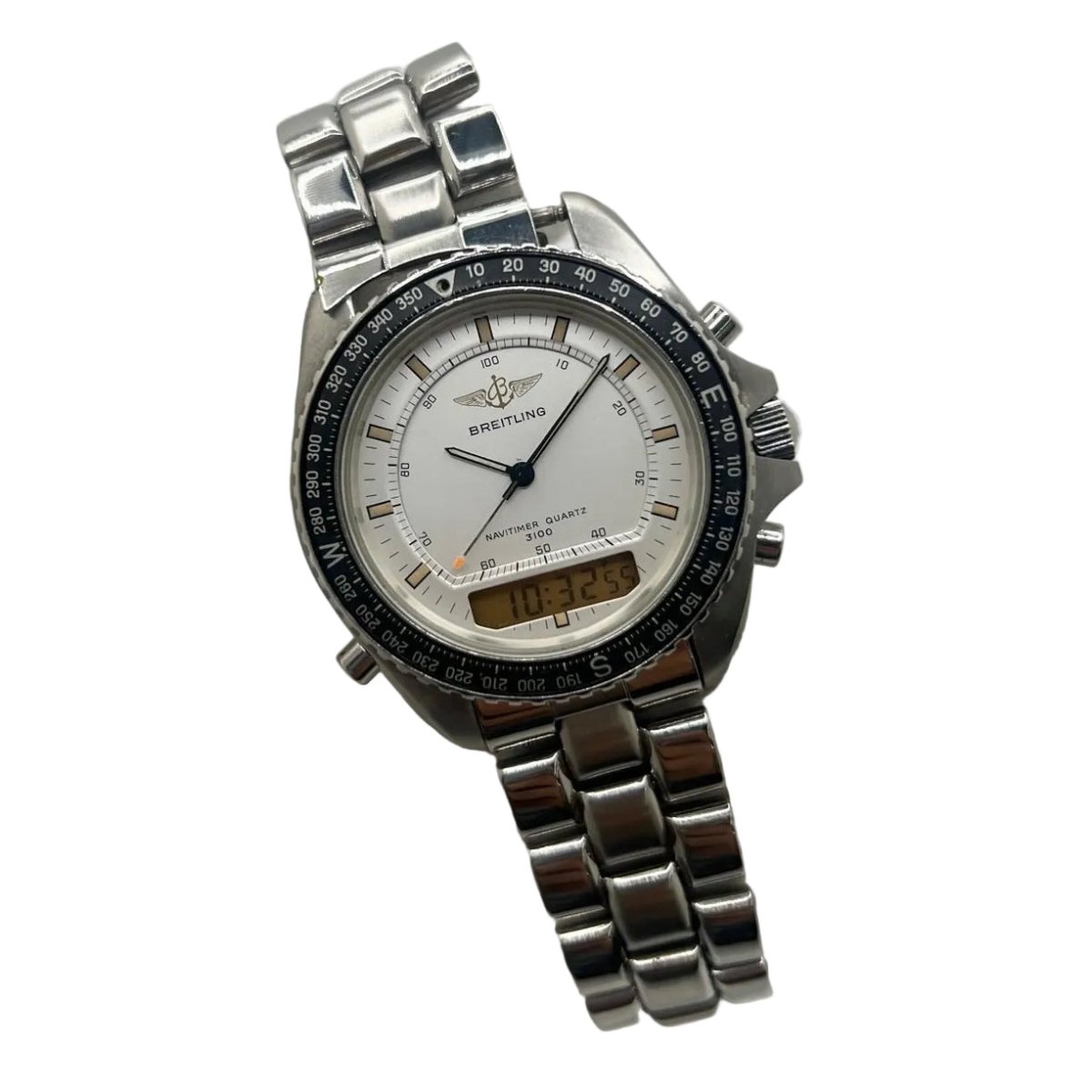 Montre BREITLING "Navitimer Pluton" en acier et quartz - Castafiore