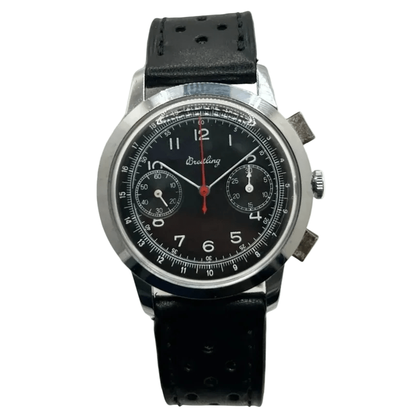 Montre BREITLING "Premier Chronograph" en acier inoxydable et cuir - Castafiore
