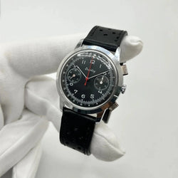 Montre BREITLING "Premier Chronograph" en acier inoxydable et cuir - Castafiore