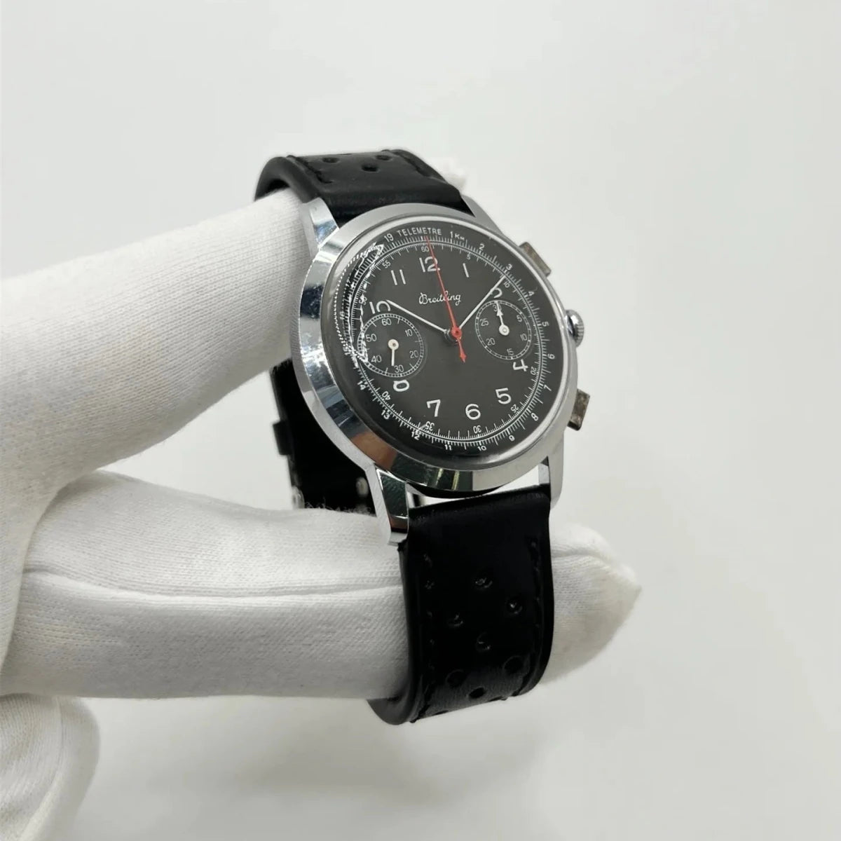 Montre BREITLING "Premier Chronograph" en acier inoxydable et cuir - Castafiore