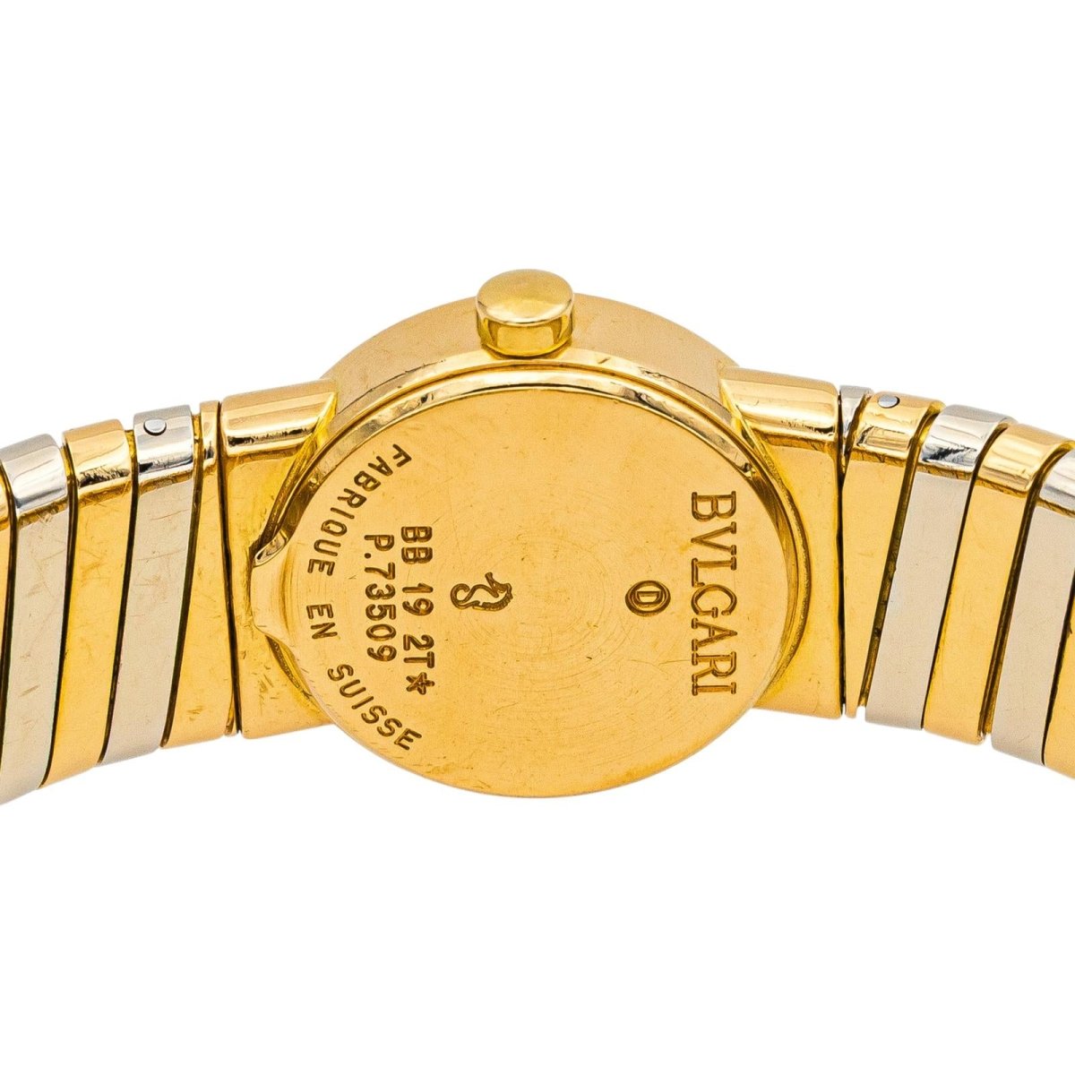 Montre BULGARI "Tubogas" en or jaune et acier - Castafiore