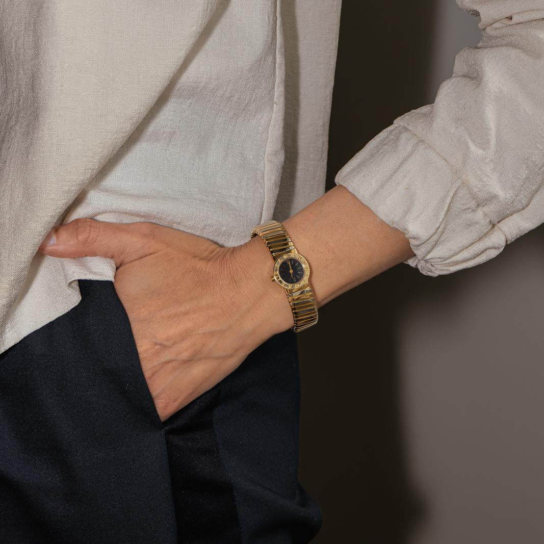 Montre BULGARI "Tubogas" en or jaune et acier - Castafiore