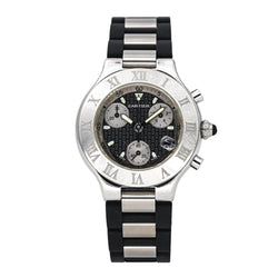 Montre CARTIER "21 Chronoscaph" en acier et quartz - Castafiore