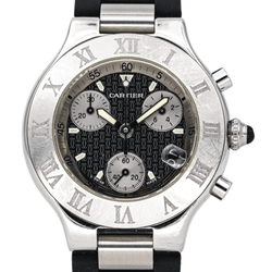 Montre CARTIER "21 Chronoscaph" en acier et quartz - Castafiore