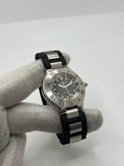 Montre CARTIER "21 Must de Cartier" en acier et caoutchouc - Castafiore