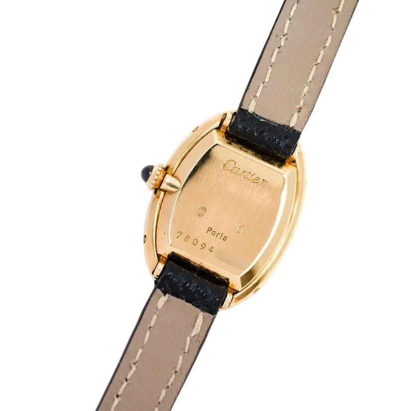 Montre CARTIER "Baignoire" en jaune et cuir - Castafiore