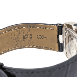 Montre CARTIER "Baignoire" en or blanc, saphir et cuir - Castafiore