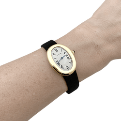 Montre CARTIER "Baignoire" en or jaune, acier et cuir - Castafiore