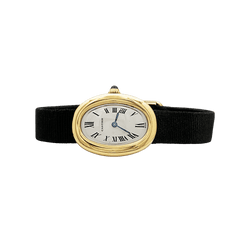 Montre CARTIER "Baignoire" en or jaune, acier et cuir - Castafiore