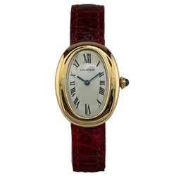 Montre CARTIER "Baignoire" en or jaune et cuir - Castafiore